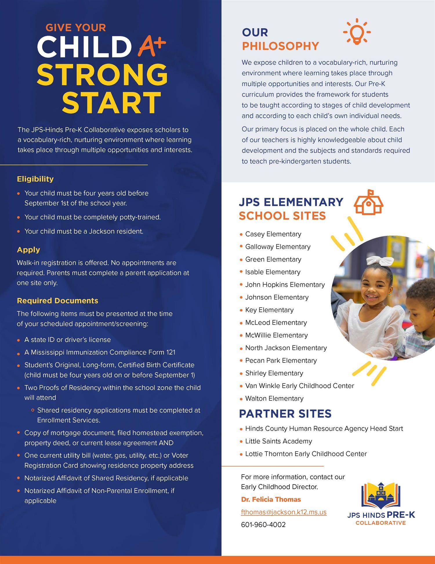 JPS Pre-K Enrollment - Give Your Child A Strong Start