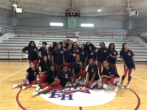 Squad members of the 2018 through 2019 Forest Hill High school cheerleaders 