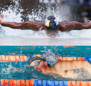 breast stroke and freestyle swimmers